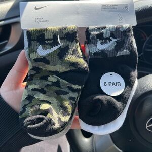 Nike Toddler Camo and Black Socks - 6 Pack
